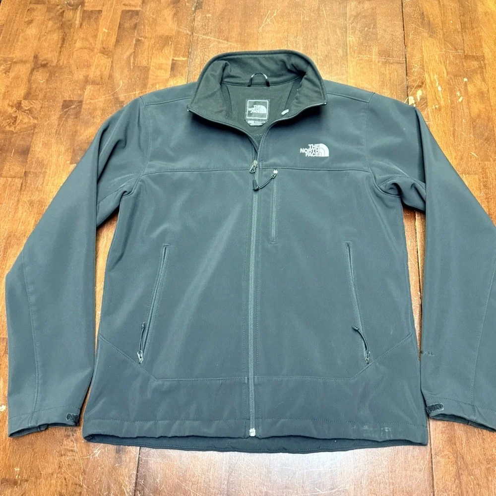 The North‎ Face WindWall Softshell Jacket Mens Medium Black Full Zip Apex Bionic